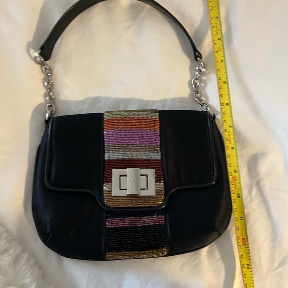 Echo black satin with multi colour sparkly little bag - Picture 4 of 11